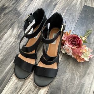 Steve Madden RAELEEN Black 9M Leather Strappy
